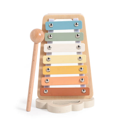 Wooden Baby Musical Gift Set – Eco‑Friendly Rattle, Maraca, Drum, Xylophone, Bell Shaker for Infants 0–2