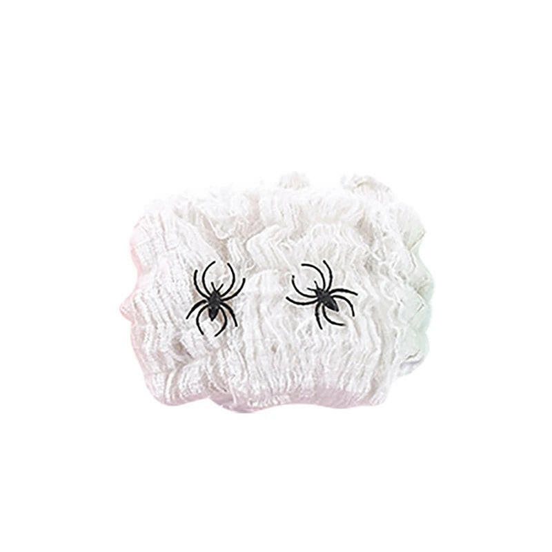 Super Stretch Spider Web with Fake Spiders – Halloween Cobweb Set for Haunted House & Party Decor