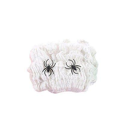 Super Stretch Spider Web with Fake Spiders – Halloween Cobweb Set for Haunted House & Party Decor