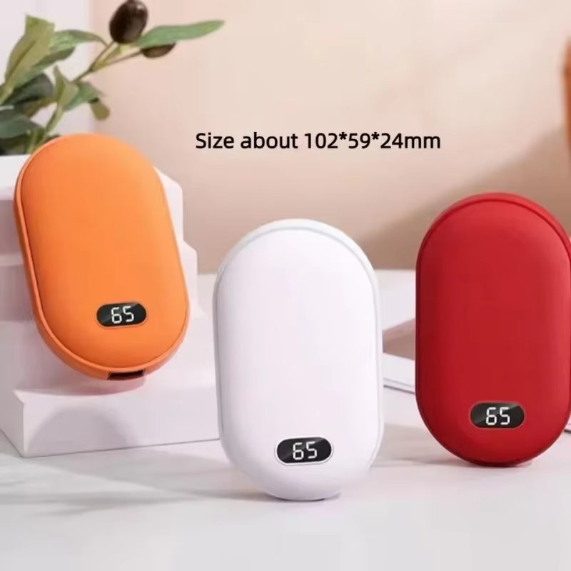 2-in-1 Pebble 10000mAh Rechargeable Hand Warmer & Power Bank – Winter Gift Essential.