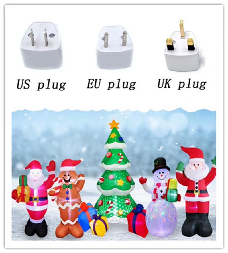 Christmas Inflatable  Decorations – LED-Lit Outdoor / Indoor Ornaments Featuring Santa, Snowmen, Trees, Bears & Gingerbread Characters.