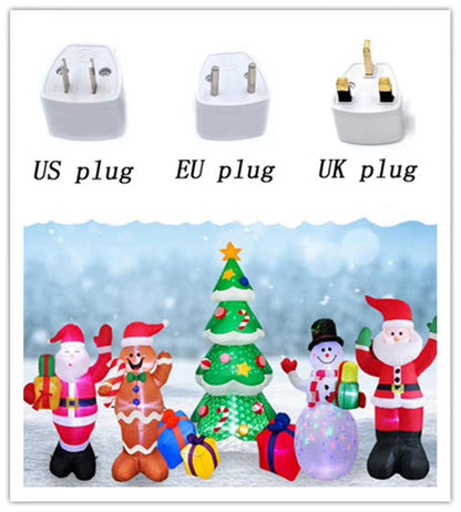 Christmas Inflatable  Decorations – LED-Lit Outdoor / Indoor Ornaments Featuring Santa, Snowmen, Trees, Bears & Gingerbread Characters.