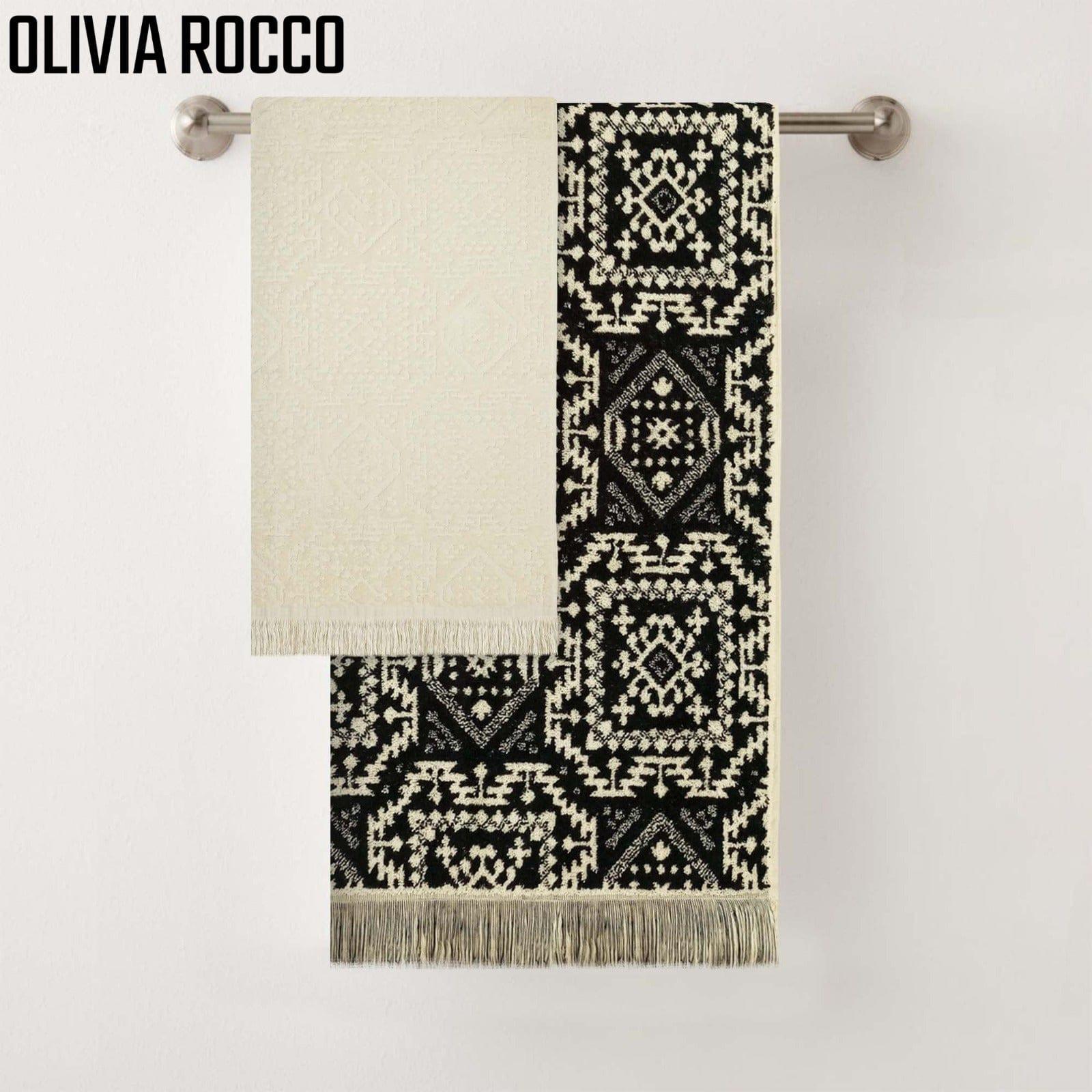 OLIVIA ROCCO 4 Piece Moroccan Towel Set – 100% Cotton, 500GSM.