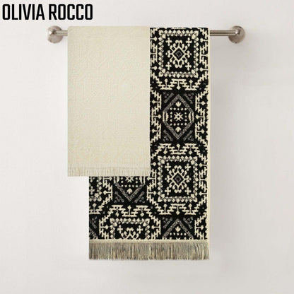OLIVIA ROCCO 4 Piece Moroccan Towel Set – 100% Cotton, 500GSM.