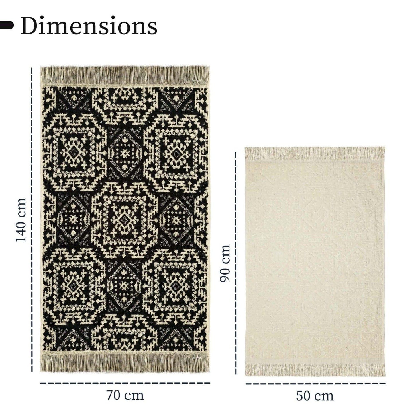 OLIVIA ROCCO 4 Piece Moroccan Towel Set – 100% Cotton, 500GSM.