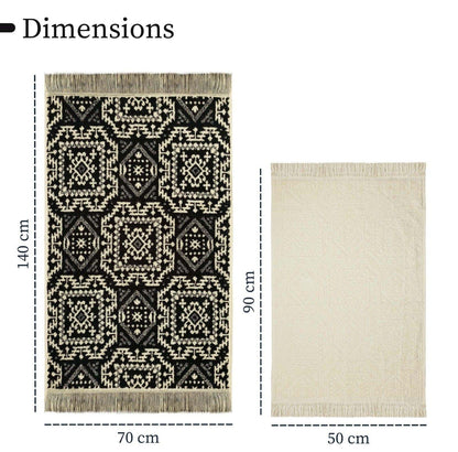 OLIVIA ROCCO 4 Piece Moroccan Towel Set – 100% Cotton, 500GSM.