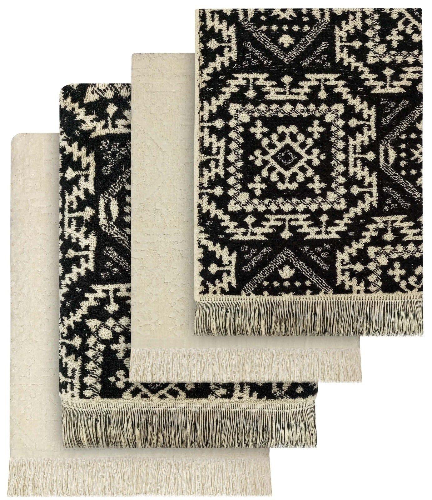 OLIVIA ROCCO 4 Piece Moroccan Towel Set – 100% Cotton, 500GSM.
