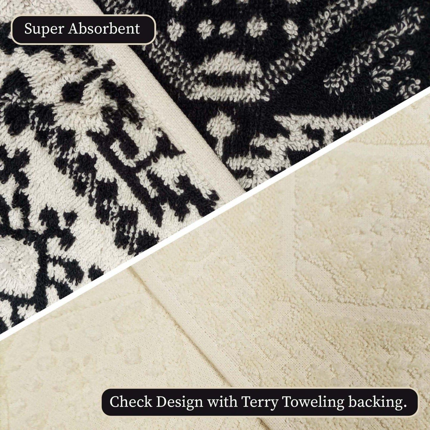 OLIVIA ROCCO 4 Piece Moroccan Towel Set – 100% Cotton, 500GSM.