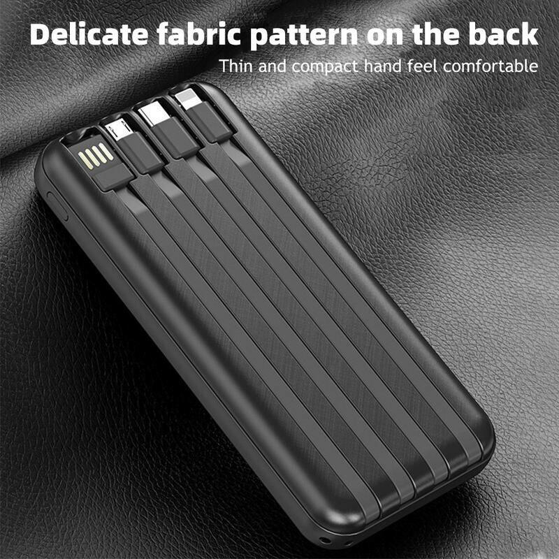 10000Mah Wireless Power Bank 4-Wire Backup USB Fast Charger.