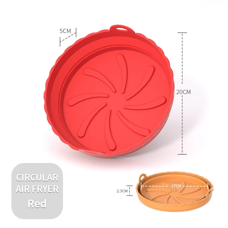 2025 Foldable Silicone Air Fryer Basket – Reusable Square Baking Mold for 20cm/22cm Air Fryers, Oven & Freezer Safe