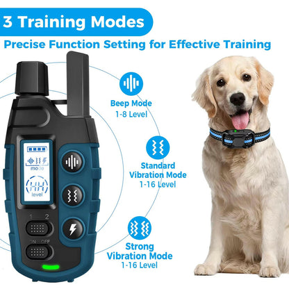 Ultimate No Shock 3300Ft Dog Training Collar - Rechargeable Waterproof E-Collar with Beep & Vibration for Effective Training.
