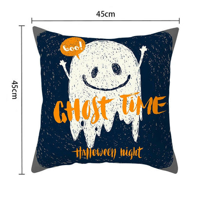 Halloween Cushion Covers – Cartoon Pumpkin, Bat & Ghost Design for Spooky Seasonal Decor