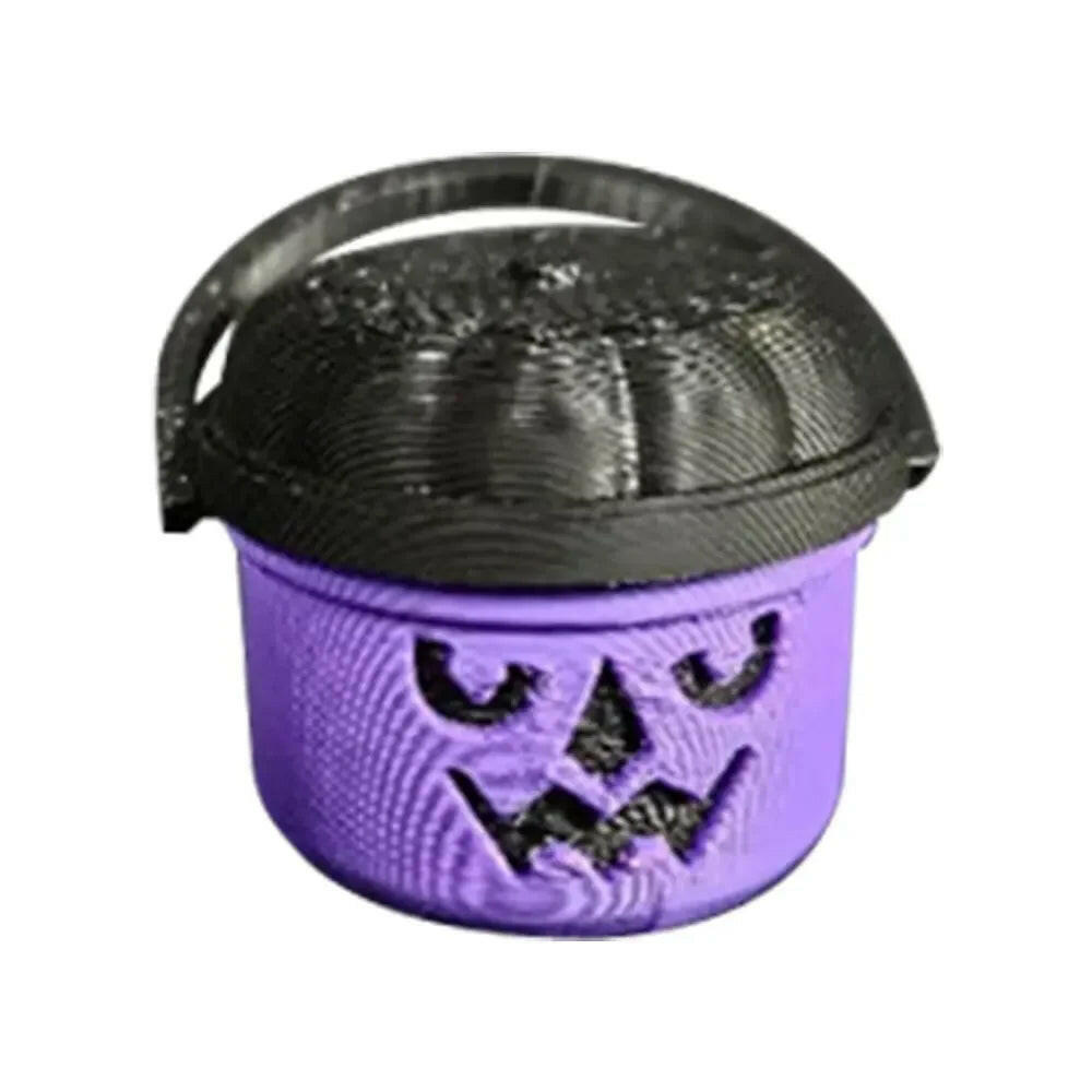 Miniature 3D Printed Halloween Bucket – Small Decorative Container for Treats, Trinkets, and Tabletop Decor