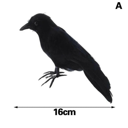 2025 Feathered Raven & Crow Props – Realistic Halloween Bird Statues for Haunted Decor (Winged & Wingless Variants)