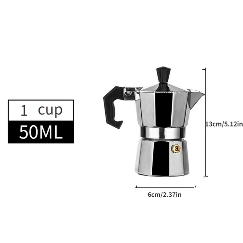 Aluminum Italian Octagonal Moka Coffee Kettle - Authentic Traditional Coffee  Pot for Home, Office, Travel, and Outdoor Use.