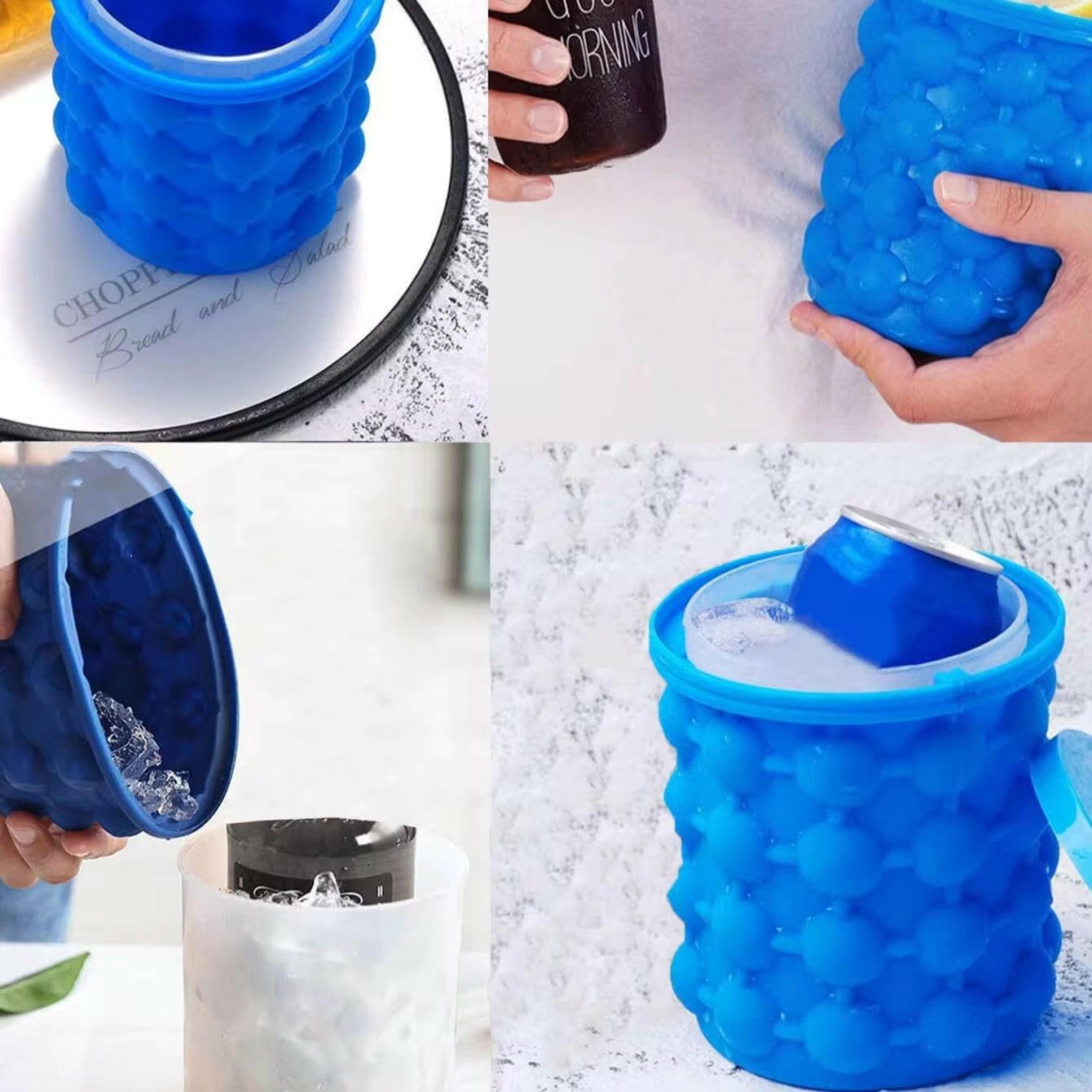 Flexible Silicone Ice Cube Maker - - Portable, Durable & Reusable!.