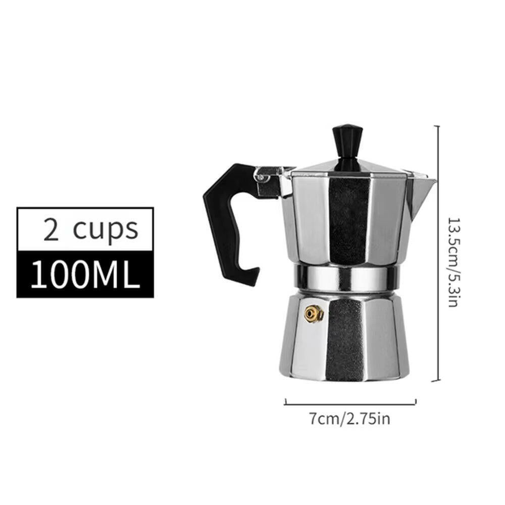 Aluminum Italian Octagonal Moka Coffee Kettle - Authentic Traditional Coffee  Pot for Home, Office, Travel, and Outdoor Use.