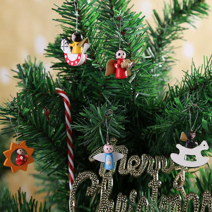 Wooden Christmas Pendant – Handcrafted Small Hanging Decoration, Festive Ornament.