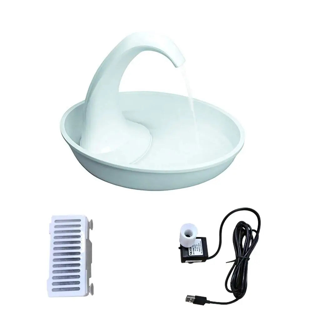 Automatic swan-shaped pet water dispenser with silent pump, advanced filtration & USB-powered design. Perfect for cats & dogs! Stylish, energy-efficient & easy to clean.