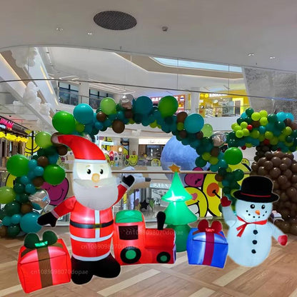 9FT Inflatable Christmas Train – Santa, Snowman & Tree Gift Combo with LED Lights - Holiday ShowStopper.