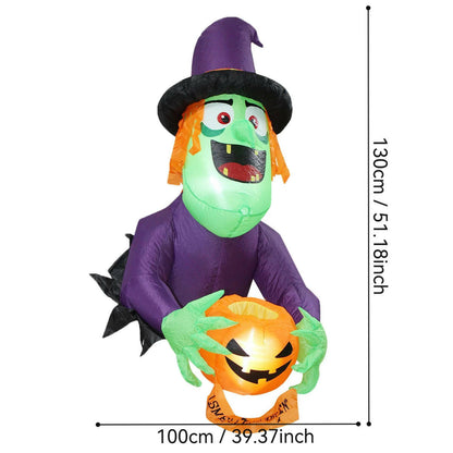Inflatable Halloween Outdoor Decorations – Alien, Ghost Pumpkin, and Skeleton Dachshund Blow-Up Props for Lawn, Garden, and Party Displays