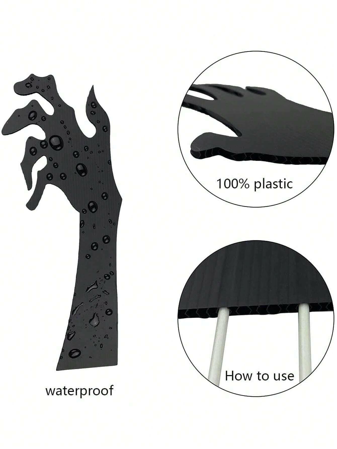 Haunted Yard Essentials – 5PCS Grasping Hand Silhouette Yard Stakes – Creepy Halloween Lawn Decorations for Outdoor Displays