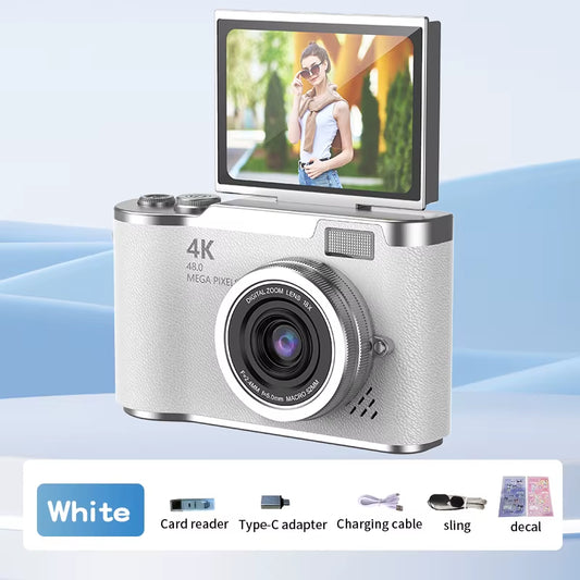 4K CCD Digital Camera | 48MP | 8X Zoom | 180° Flip Screen | Free 32 GB card