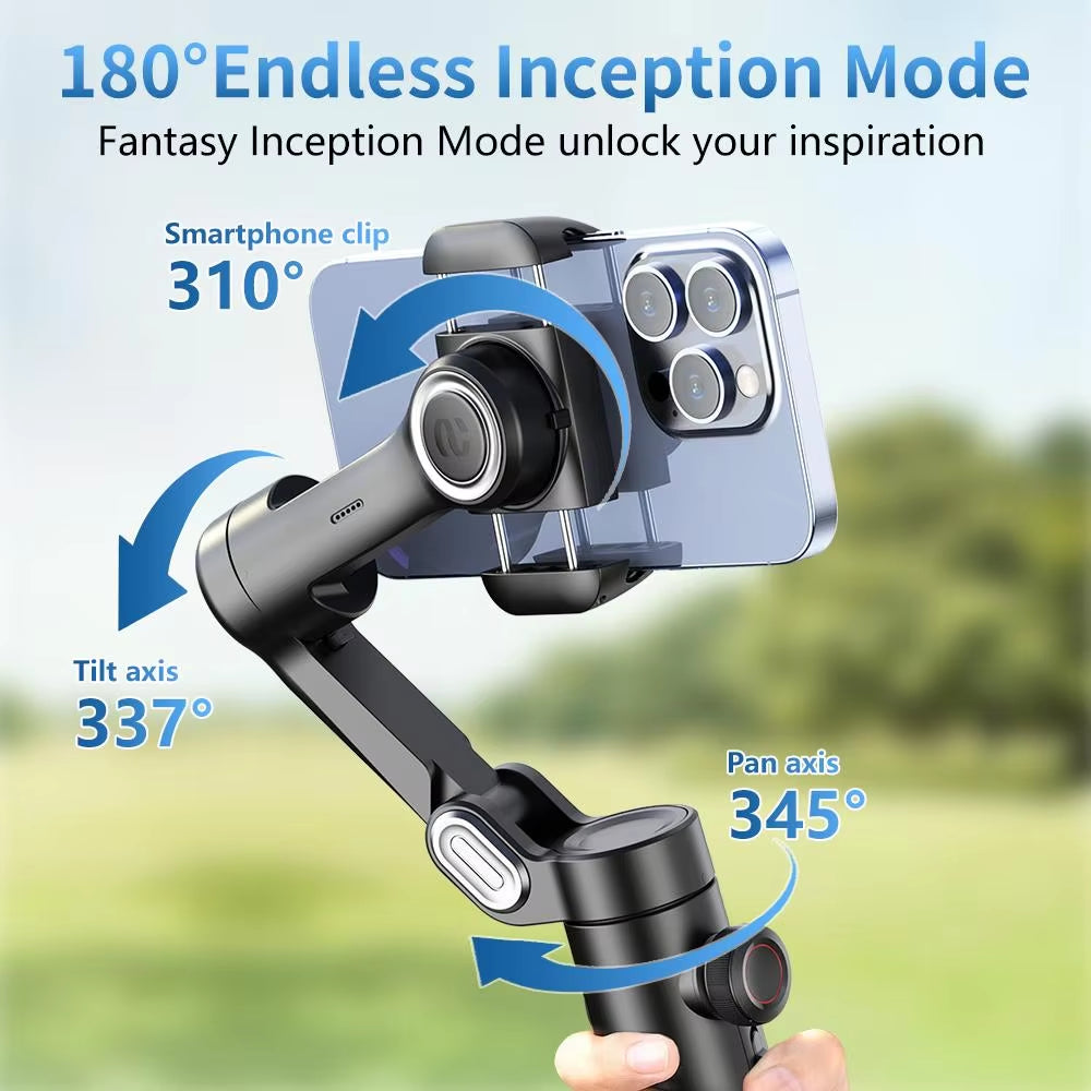 Smooth Your Shots! 🎥✨ The Ultimate 3-Axis Gimbal Stabilizer for Your Smartphone 📱 - Now with Face Tracking & Fill Light! Perfect for iPhone & Android! 💡👤
