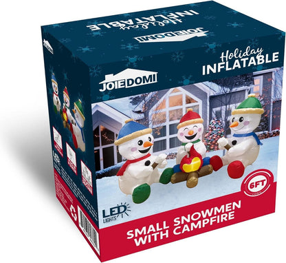 6FT Inflatable Snowmen with Campfire – Outdoor Christmas Decoration.