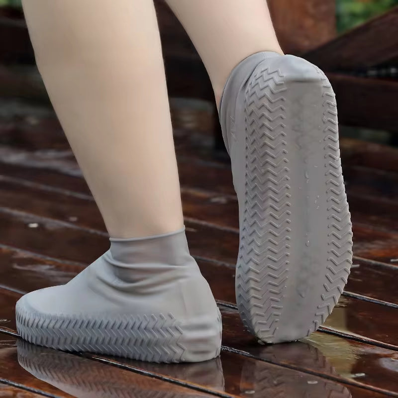 Waterproof silicone shoe covers with anti-slip grip, eco-friendly material & universal fit. Lightweight, reusable & perfect for outdoor protection!