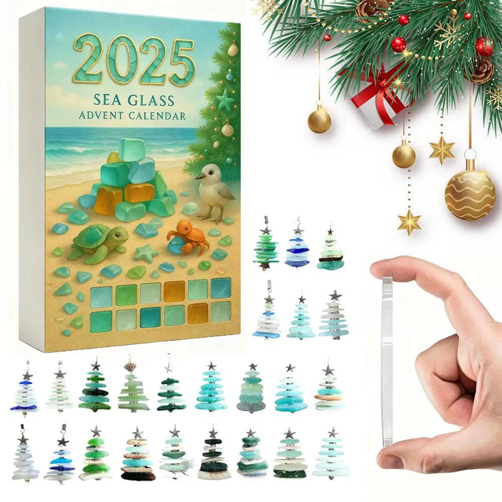 Sea Glass Advent Calendar – 24 Mini Christmas Ornaments.