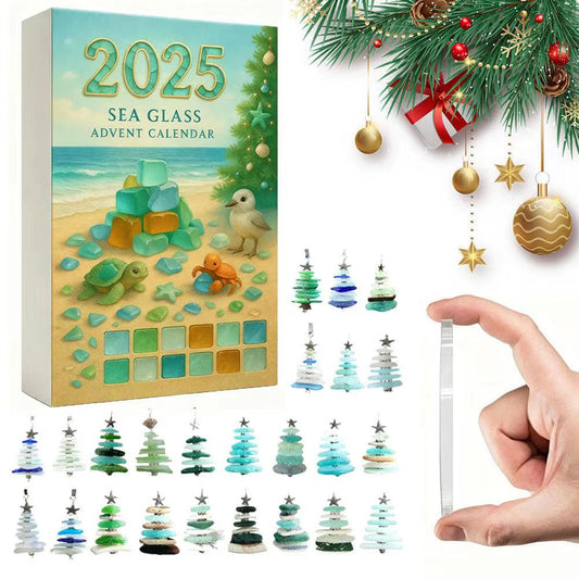 Sea Glass Advent Calendar – 24 Mini Christmas Ornaments.
