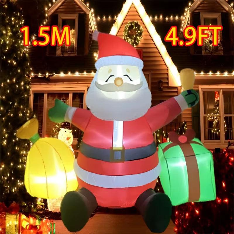 Christmas Inflatable  Decorations – LED-Lit Outdoor / Indoor Ornaments Featuring Santa, Snowmen, Trees, Bears & Gingerbread Characters