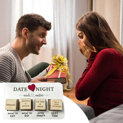 Cozy date night idea featuring unique wooden dice for fun and memorable moments