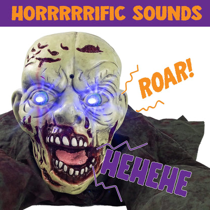 Halloween Groundbreaker Animated Halloween Decorations Zombie with Creepy Sound and Flashing Eyes