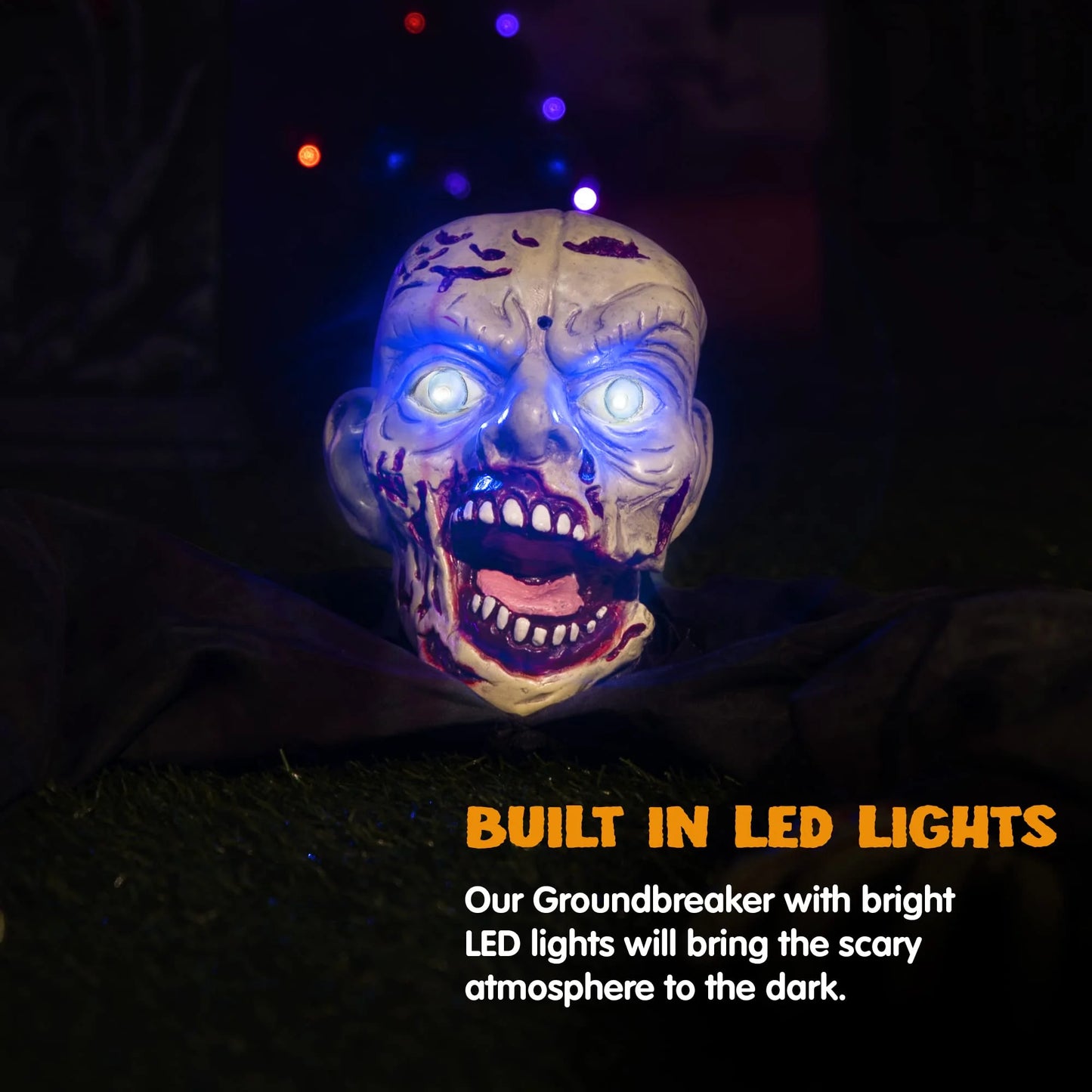 Halloween Groundbreaker Animated Halloween Decorations Zombie with Creepy Sound and Flashing Eyes