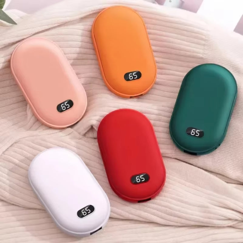 2-in-1 Pebble 10000mAh Rechargeable Hand Warmer & Power Bank – Winter Gift Essential.