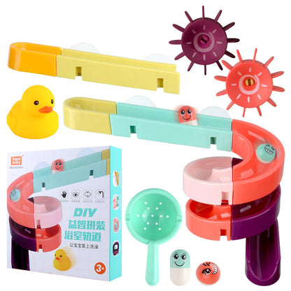 Colorful bath toys making bath time fun and safe for children, encouraging playful learning and creativity.