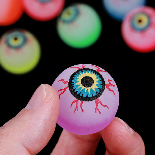 2025 Glow-in-the-Dark Bouncy Eyeballs – 10-Pack Horror Party Favors for Halloween Games, Bags & Decor (27–32mm)