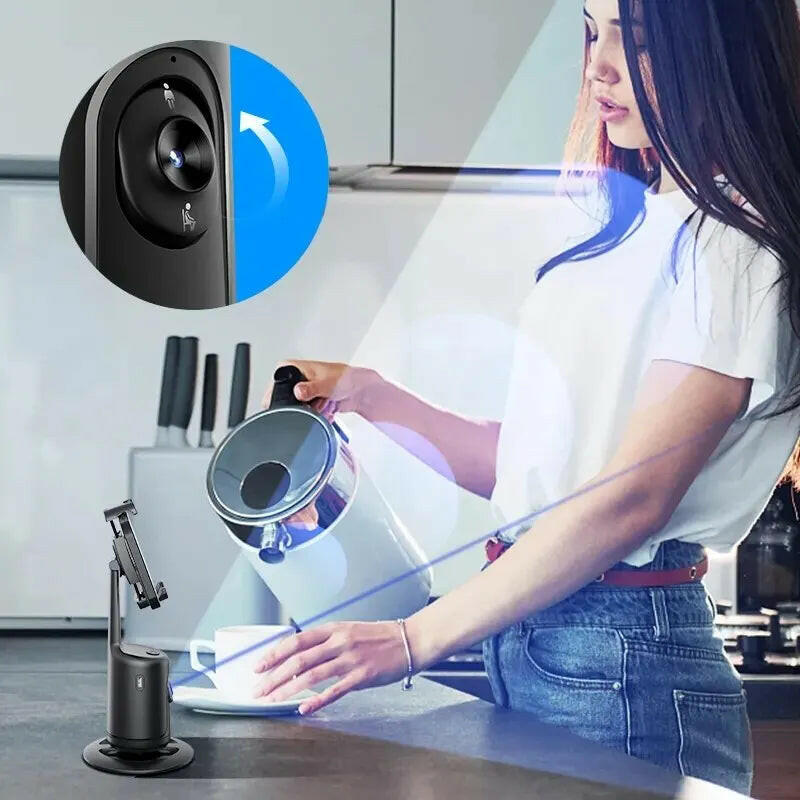Auto Face Tracking Smartphone Holder Tripod with 360-Degree Rotation and Intelligent Object Tracking.