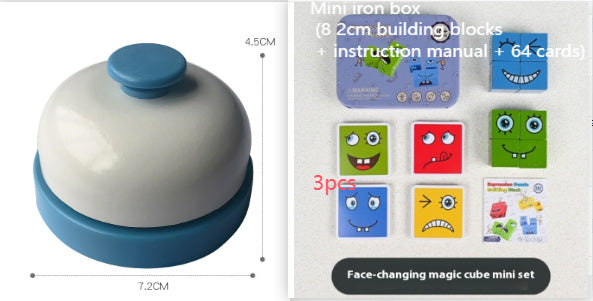 Wooden Expressions Toy Wooden Magic Cube Face Pattern Building Blocks Educational Montessori Toys Wooden Matching Block Puzzles.