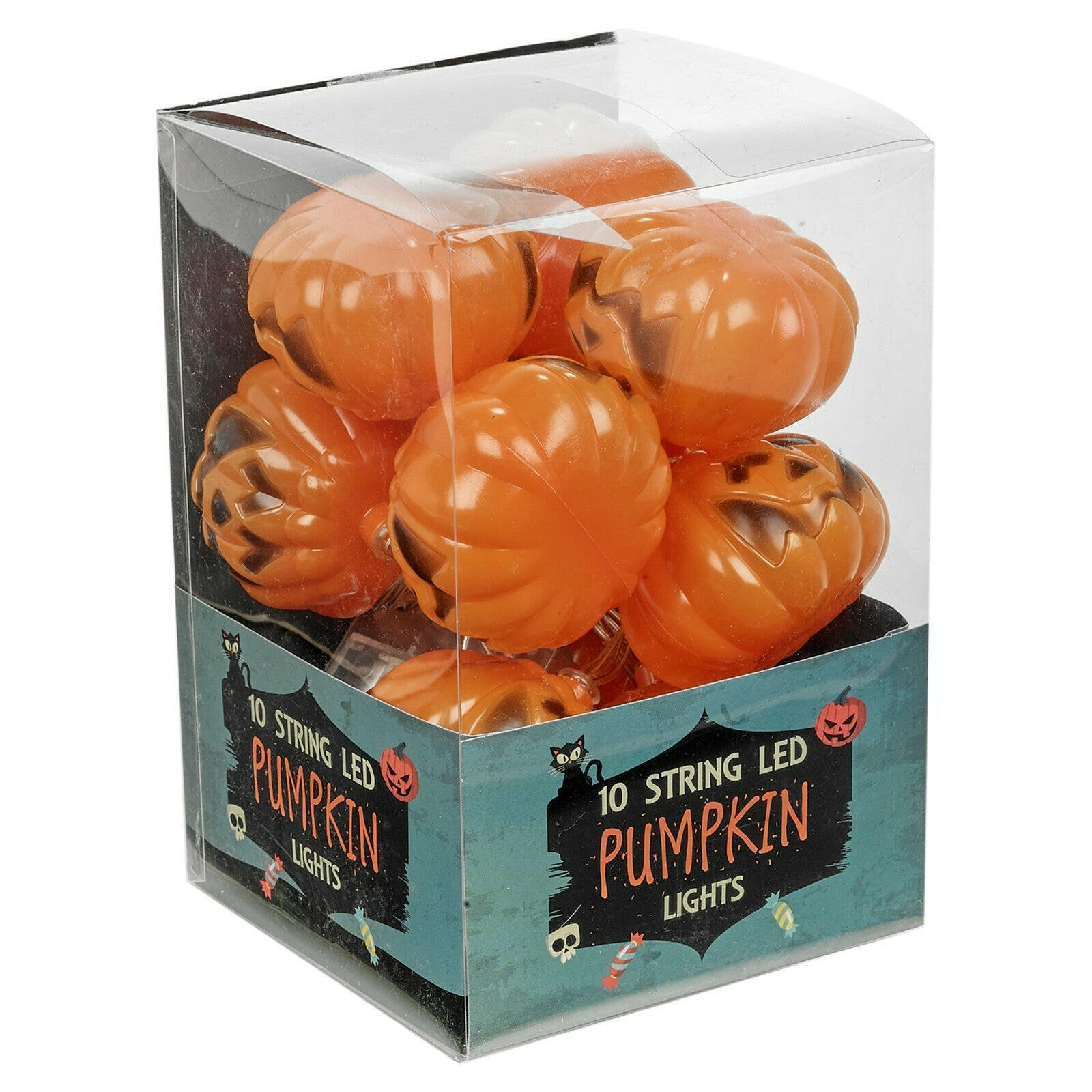 2025 Halloween LED String Lights – 20 Battery-Powered Pumpkin & Spooky Eye Bulbs for Indoor/Outdoor Party Decor
