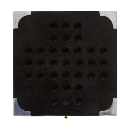 Churchill Games Black Sheesham Wood Solitaire Games Box