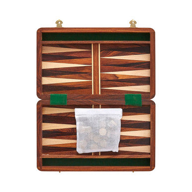 Brown Wood Backgammon Game.