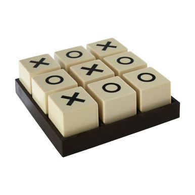 Small White and Black Noughts & Crosses Game.