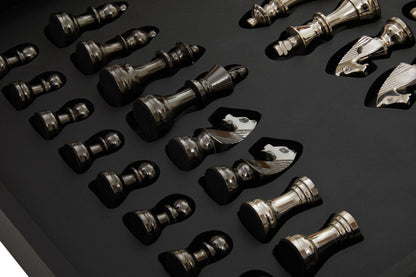 Churchill Games Black And Silver Chess Set