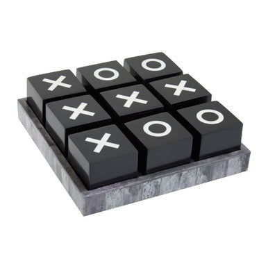 Churchill Games Grey Bone Noughts & Crosses – Modern Monochrome Tic‑Tac‑Toe Set