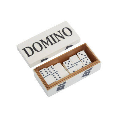 Churchill Games White & Black Domino Box – Modern Monochrome Domino Set
