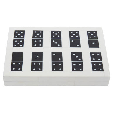 Black and White Rectangular Domino Box.