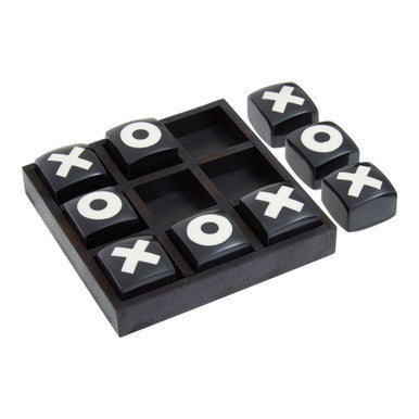 Churchill Games Extra Small Noughts & Crosses – Modern Black & White Mini Set